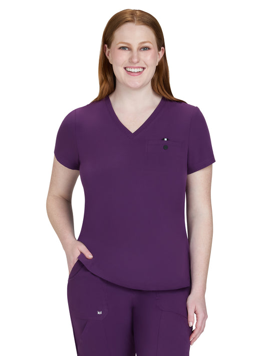 Women's One-Pocket Tuck-In Ready to Work Top - 1010 - Eggplant