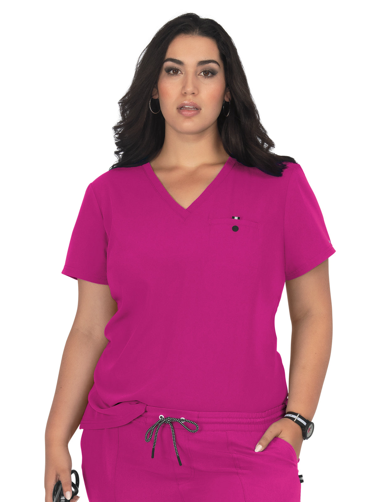 Women's 1-Pocket Tuck-In Ready to Work Scrub Top - 1010 - Azalea Pink