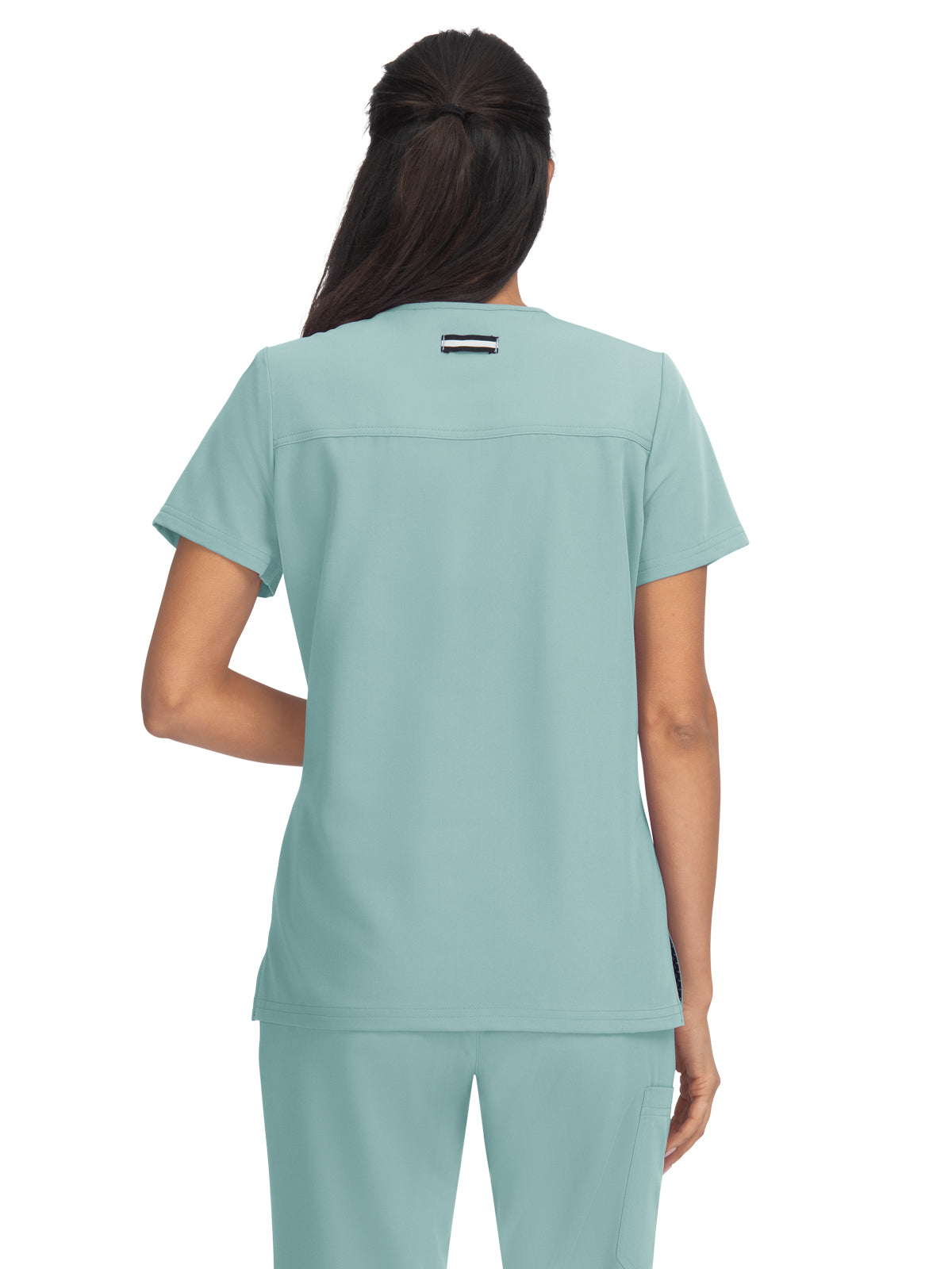 Women's 3-Pocket Wide V-Neck Stretch Hustle and Heart Scrub Top - 1019 - Sage