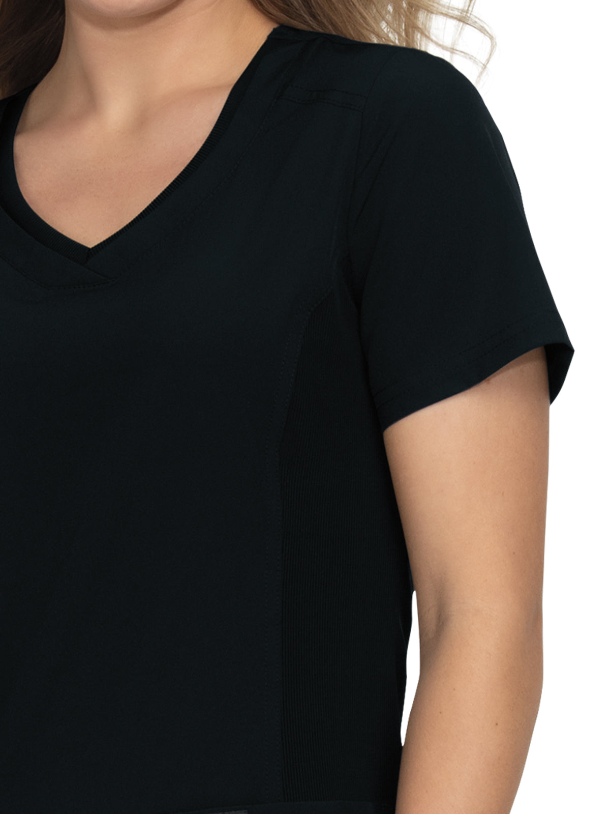 Women's 2-Pocket Eco-Friendly Longevity Scrub Top - 1034 - Black