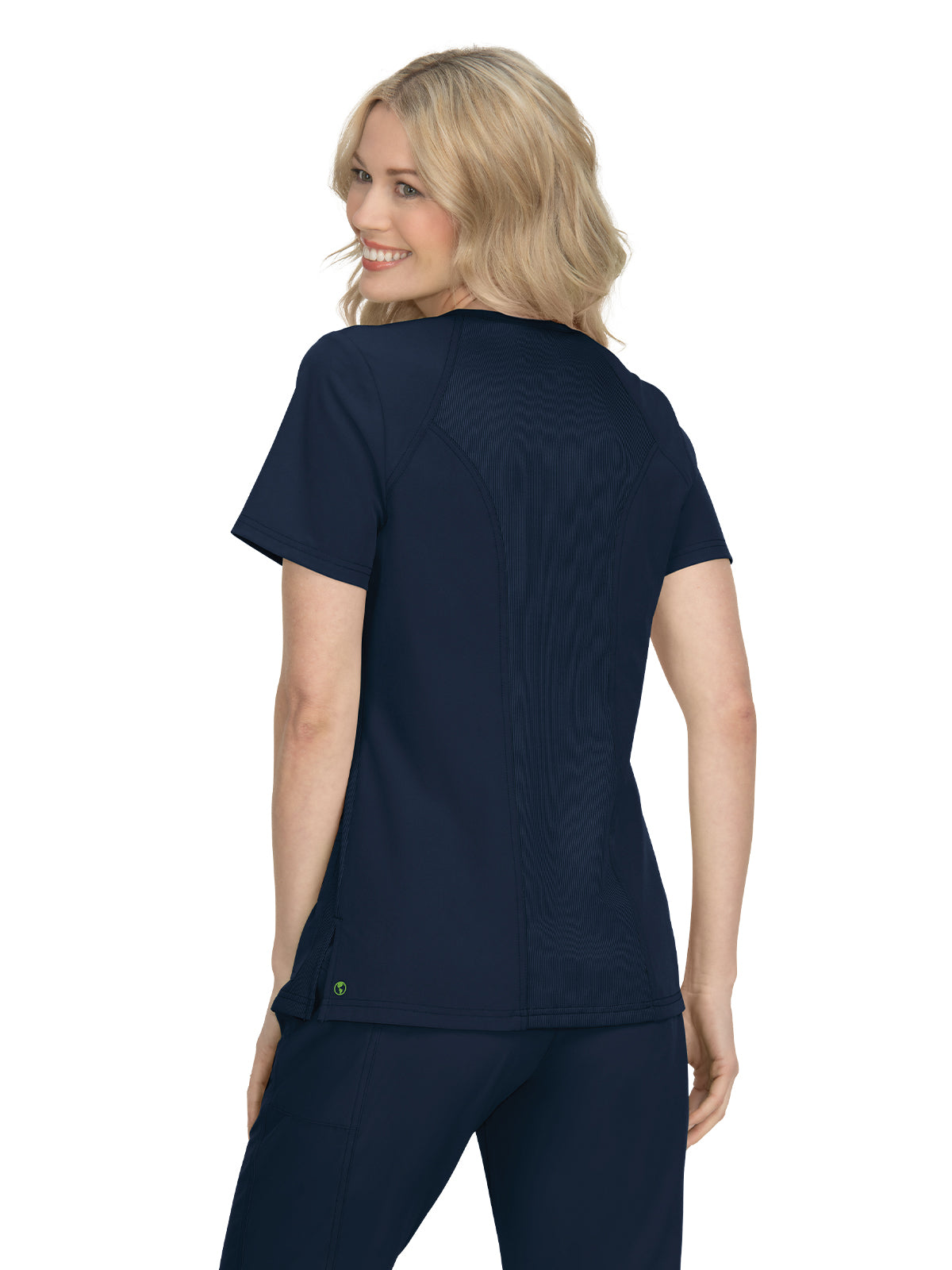 Women's 2-Pocket Eco-Friendly Longevity Scrub Top - 1034 - Navy