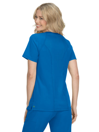 Women's 2-Pocket Eco-Friendly Longevity Scrub Top - 1034 - Royal Blue