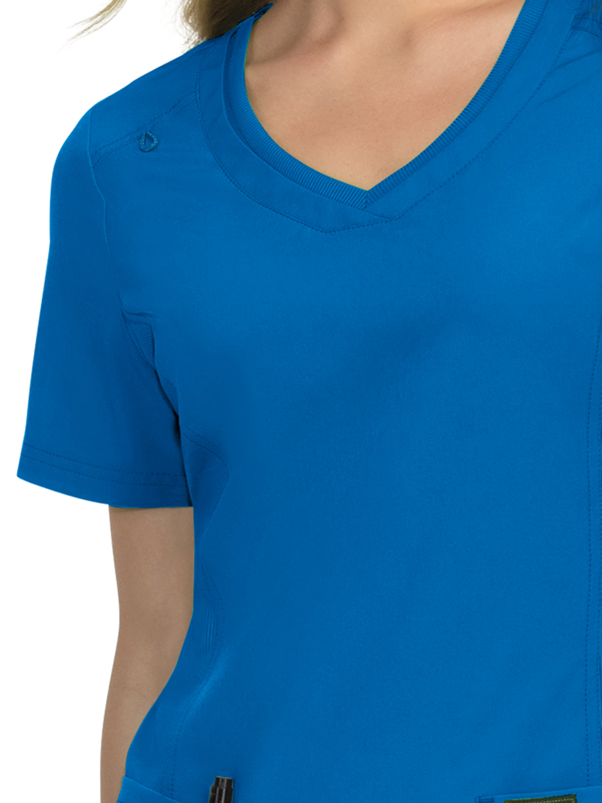 Women's 2-Pocket Eco-Friendly Longevity Scrub Top - 1034 - Royal Blue