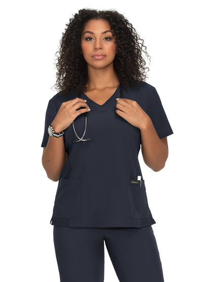 Women's 2-Pocket Eco-Friendly Longevity Scrub Top - 1034 - Charcoal