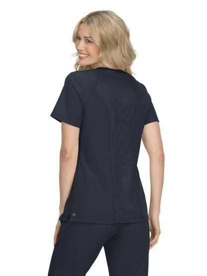 Women's 2-Pocket Eco-Friendly Longevity Scrub Top - 1034 - Charcoal