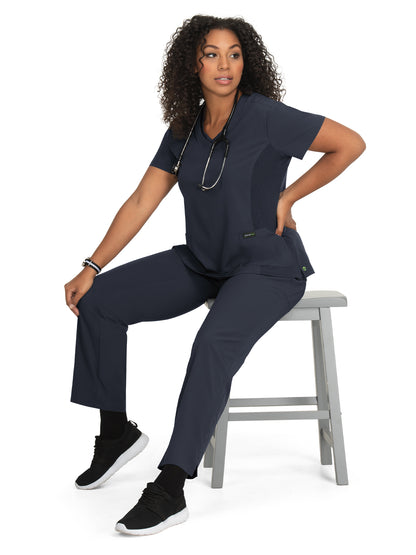 Women's 2-Pocket Eco-Friendly Longevity Scrub Top - 1034 - Charcoal