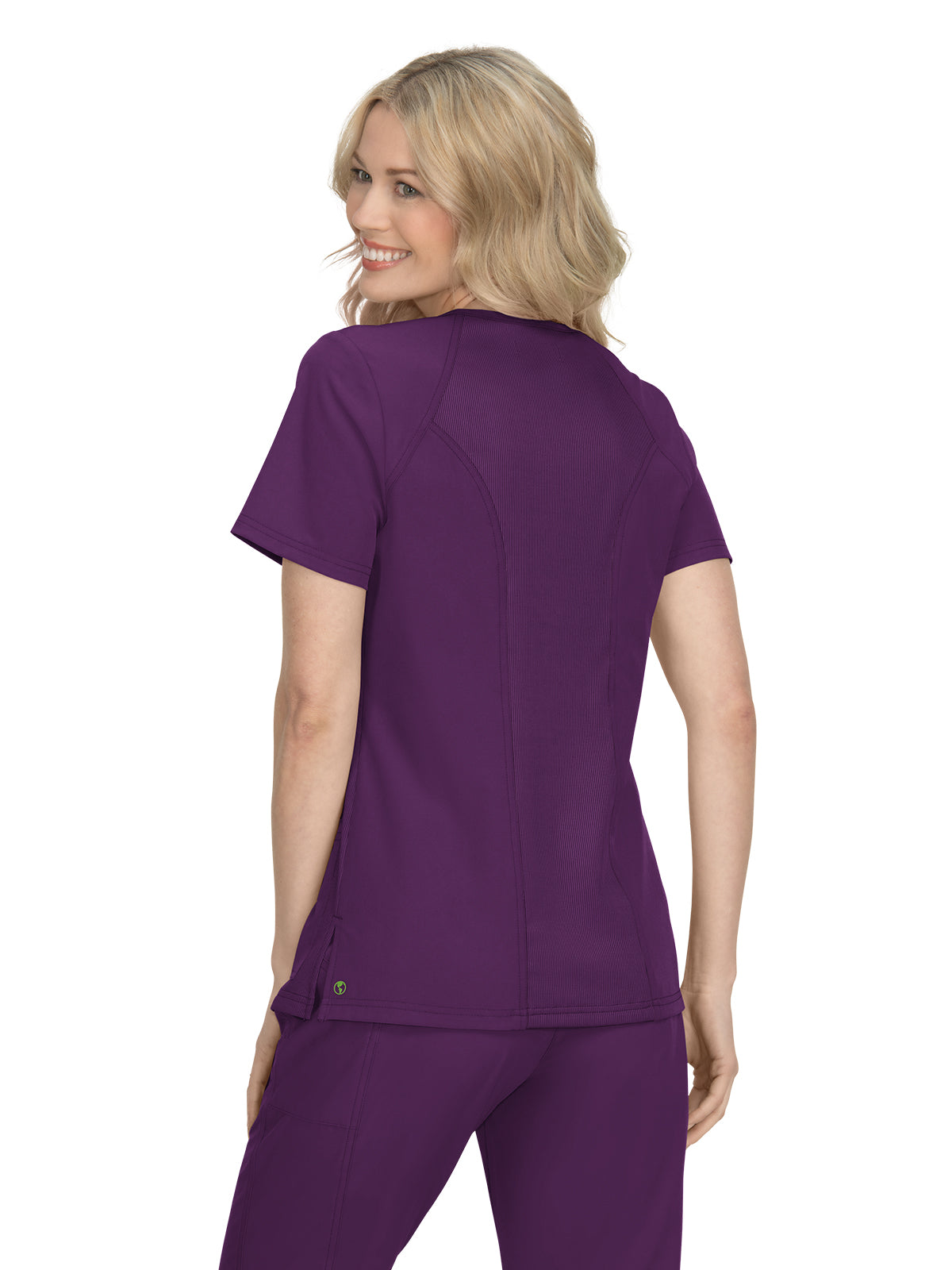 Women's 2-Pocket Eco-Friendly Longevity Scrub Top - 1034 - Eggplant