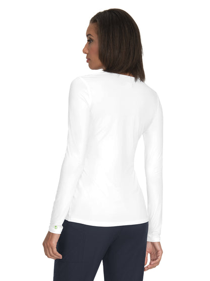 Women's Eco-Friendly Long-Sleeve Wellbeing Underscrub Tee - 1036 - White