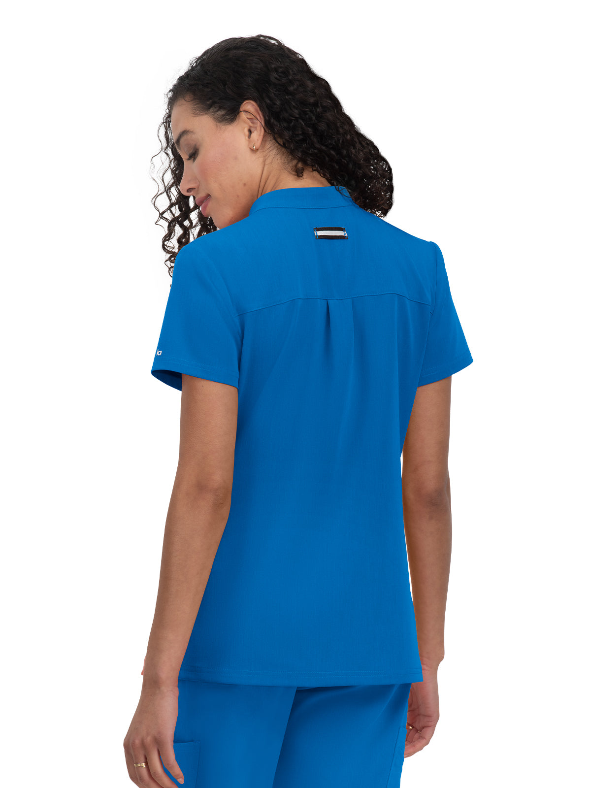 Women's 4-Pocket Zipper-Neck Mandarin Collar Driven Scrub Top - 1081 - Royal Blue