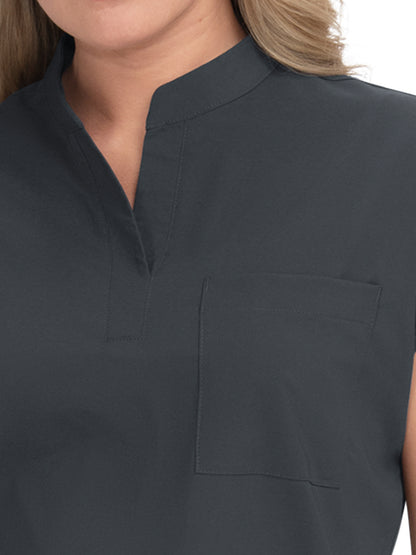 Women's 1-Pocket Stretch Tuck-In Ari Scrub Top - 1093 - Charcoal