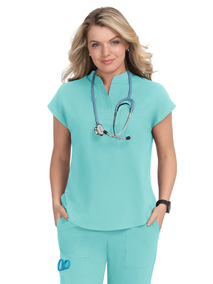 Women's 1-Pocket Stretch Tuck-In Ari Scrub Top - 1093 - Fresh Mint