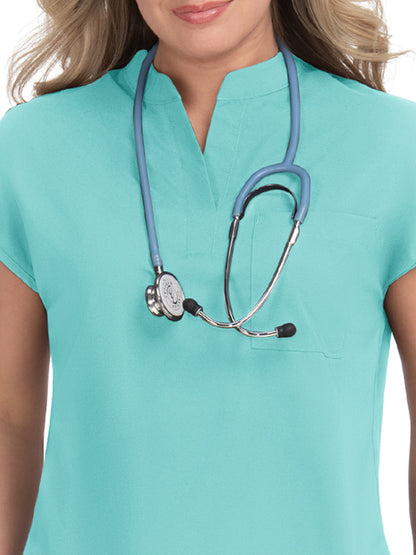 Women's 1-Pocket Stretch Tuck-In Ari Scrub Top - 1093 - Fresh Mint