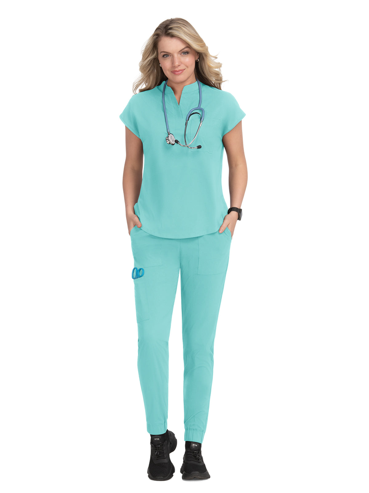 Women's 1-Pocket Stretch Tuck-In Ari Scrub Top - 1093 - Fresh Mint