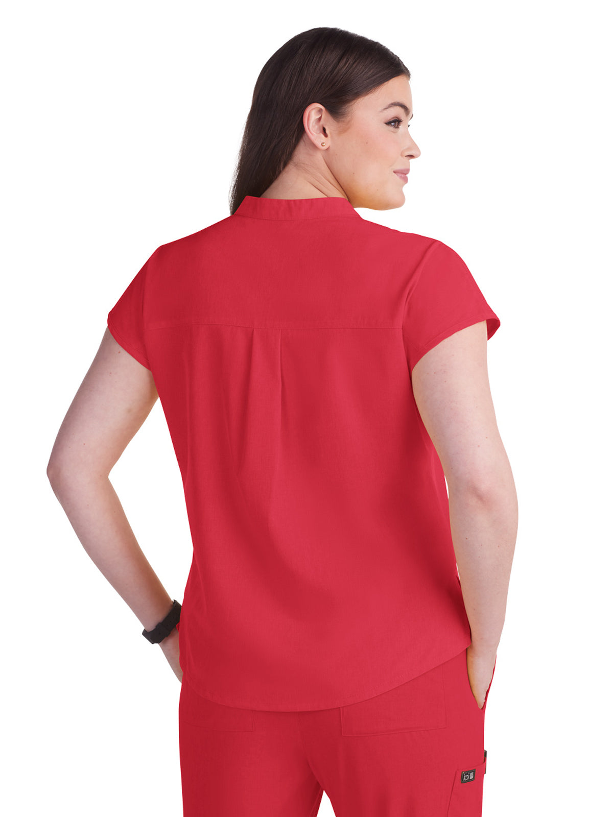 Women's 1-Pocket Stretch Tuck-In Ari Scrub Top - 1093 - Heather Candy Red