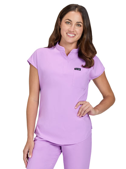 Women's 1-Pocket Stretch Tuck-In Ari Scrub Top - 1093 - Bloom Lavender