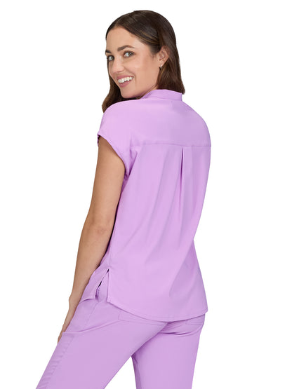 Women's 1-Pocket Stretch Tuck-In Ari Scrub Top - 1093 - Bloom Lavender