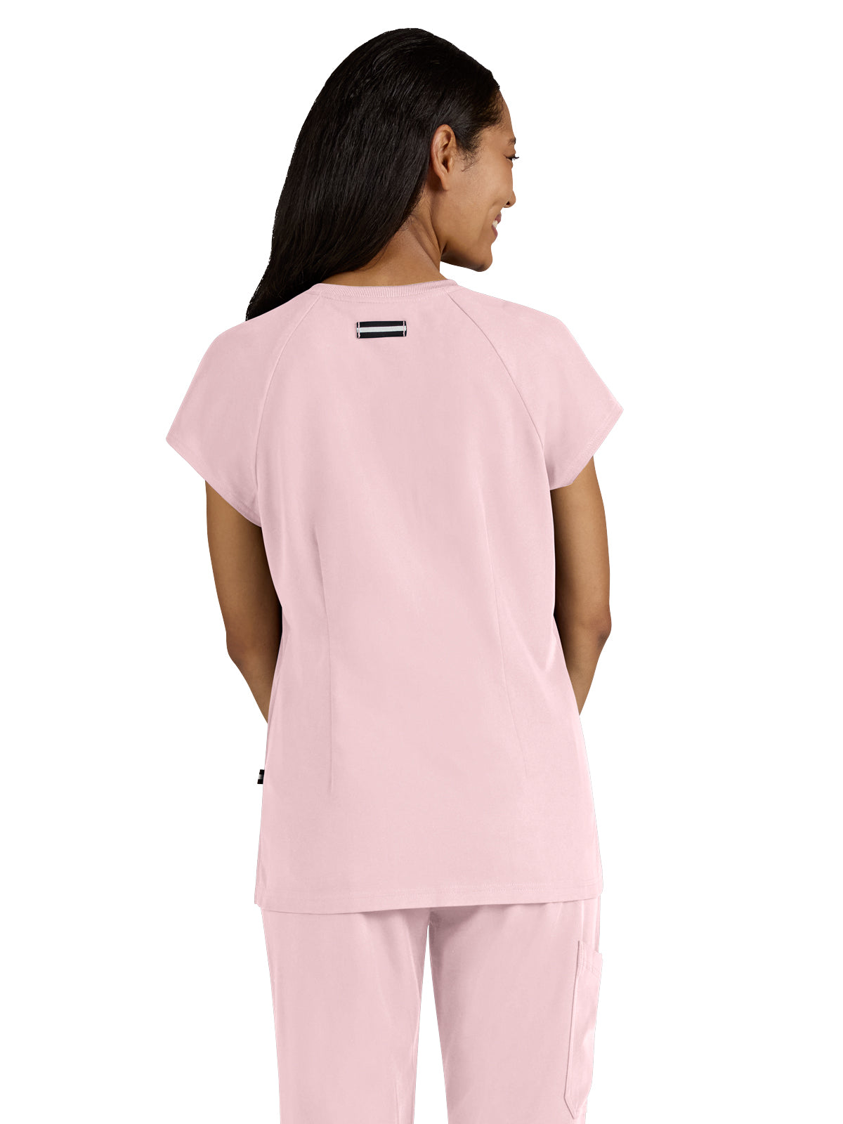 Women's Split-Neck 3-Pocket We Have Heart Scrub Top - 1124 - Pink Dream