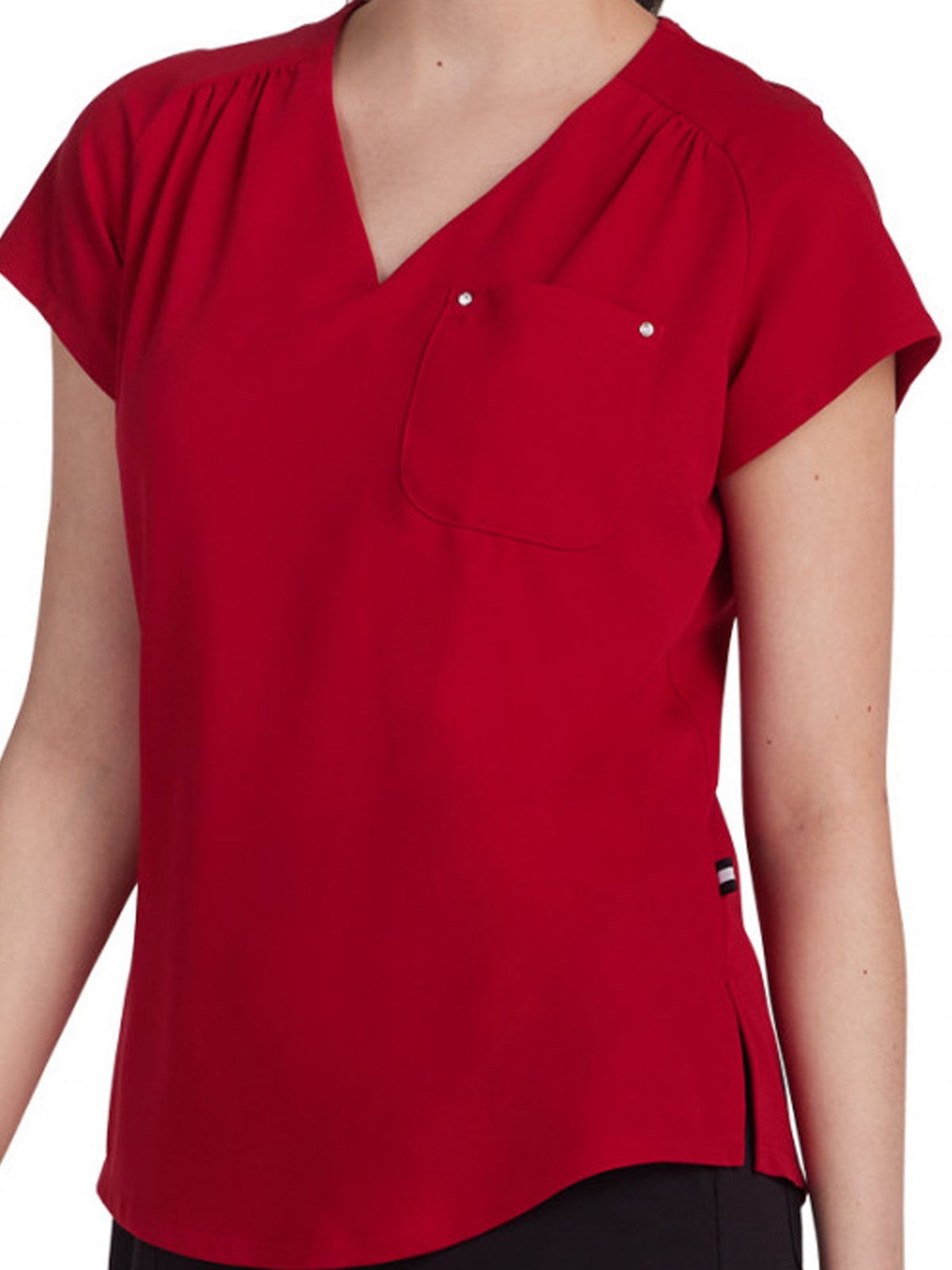 Women's Heart-Shaped Neckline Up and Going Scrub Top - 1125 - Ruby