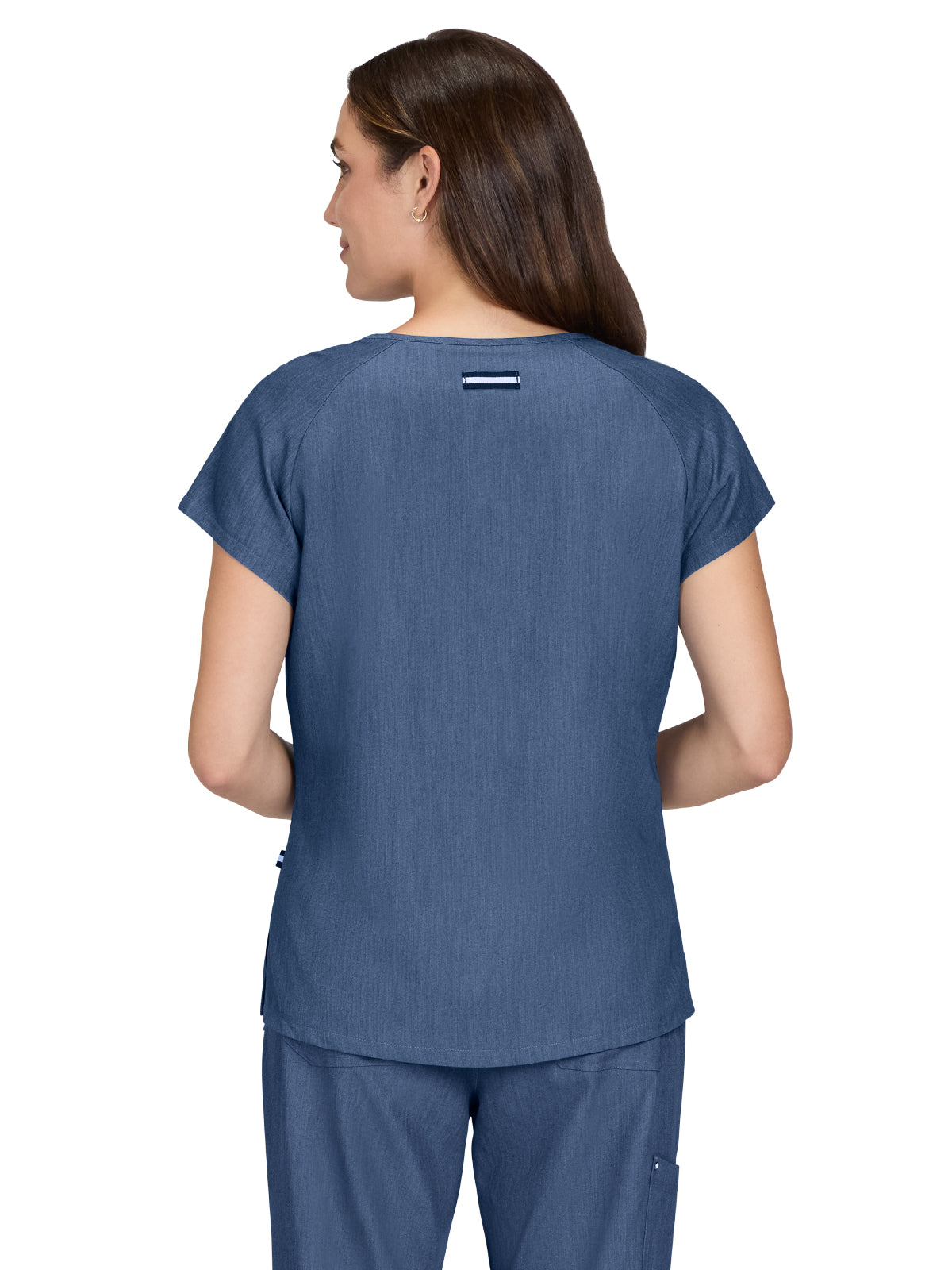 Women's Heart-Shaped Neckline Up and Going Scrub Top - 1125 - Denim