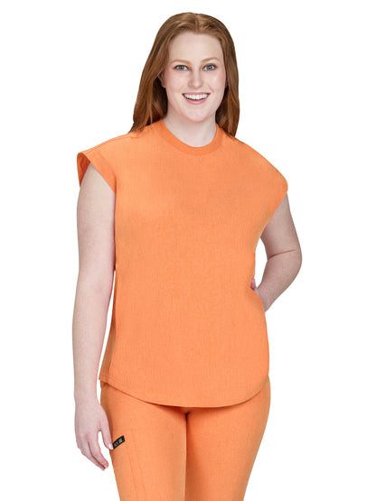 Women’s Two-Pocket Round Neck Scrub Top - 1137 - Heather Apricot