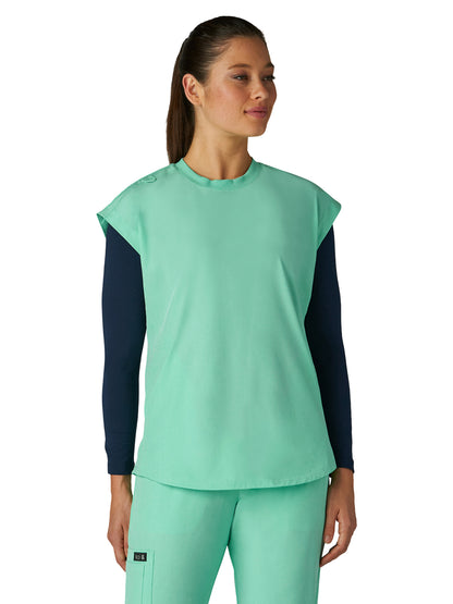 Women’s Two-Pocket Round Neck Scrub Top - 1137 - Heather Jelly Mint