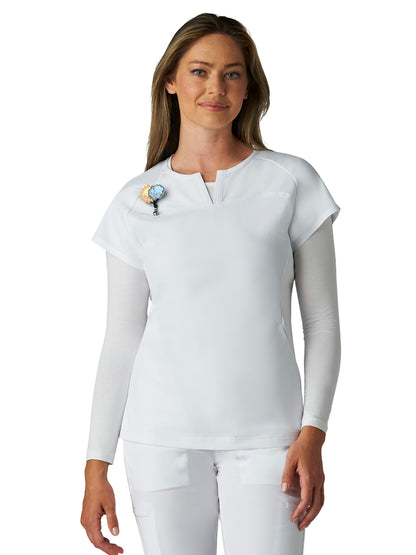 Women’s Two-Pocket Split-V-Neck Scrub Top - 1138 - White