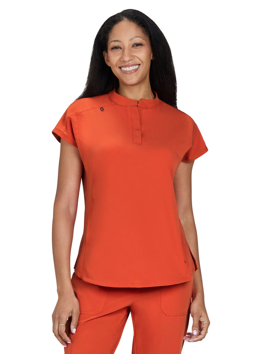 Women’s Two-Pocket Button Closure Scrub Top - 1139 - Burnt Umber