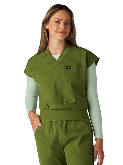 Women's One-Pocket V-Neck Trinity Scrub Top - 1143 - Martini Olive