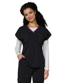 Women's One-Pocket V-Neck McKenna Scrub Top - 1145 - Black