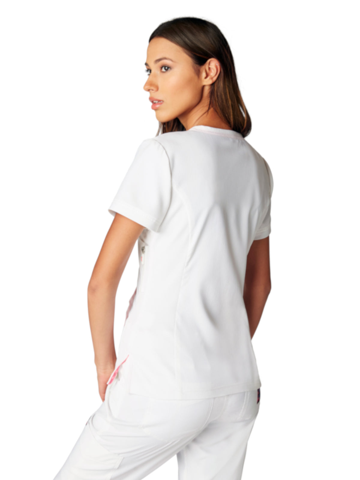 Women's 3-Pocket Mock-Wrap Philosophy Scrub Top - 316 - White