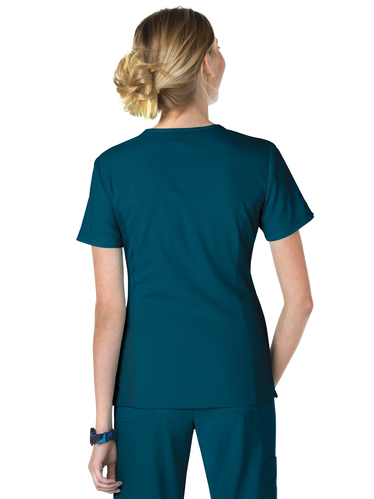 Women's 3-Pocket Mock-Wrap Philosophy Scrub Top - 316 - Caribbean