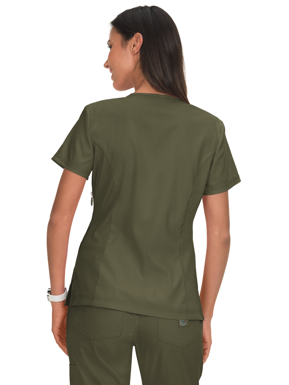 Women's 3-Pocket Mock-Wrap Philosophy Scrub Top - 316 - Olive Green