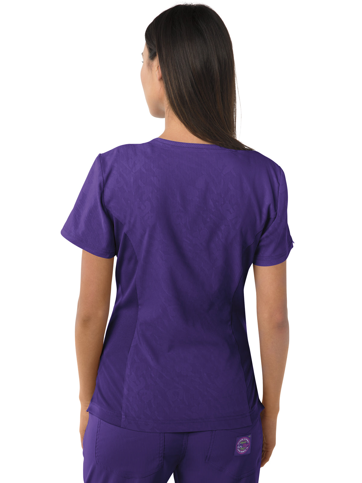 Women's 3-Pocket Mock-Wrap Philosophy Scrub Top - 316 - Grape