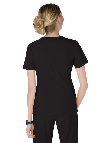 Women's 4-Pocket Zipper Neck Serenity Scrub Top - 317 - Black