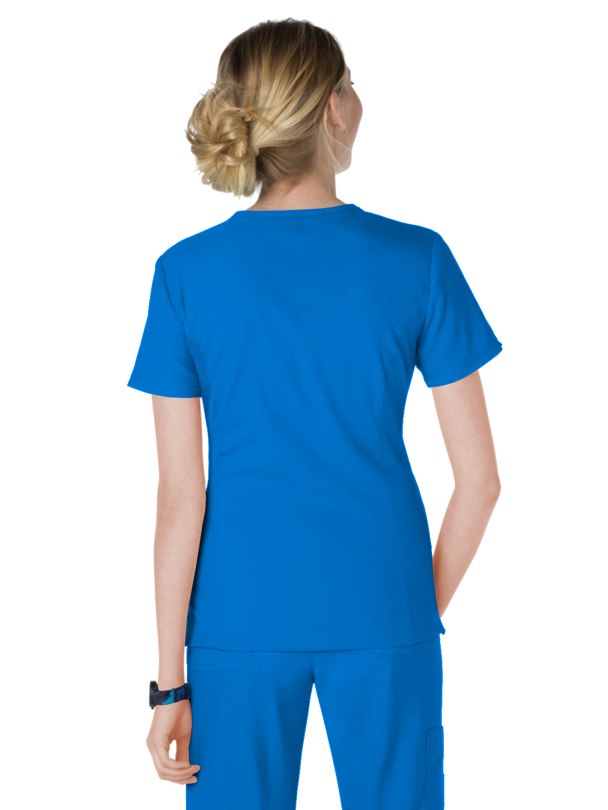 Women's 4-Pocket Zipper Neck Serenity Scrub Top - 317 - Royal Blue