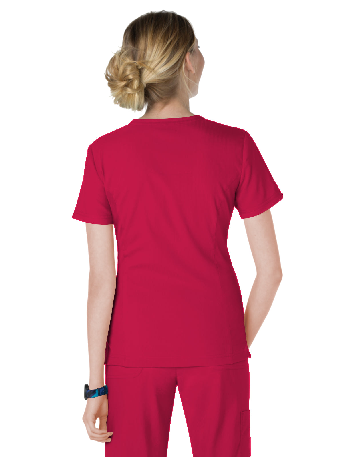 Women's 4-Pocket Zipper Neck Serenity Scrub Top - 317 - Ruby