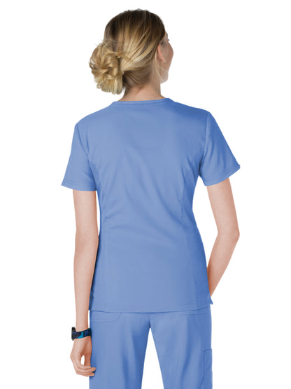 Women's 4-Pocket Zipper Neck Serenity Scrub Top - 317 - True Ceil