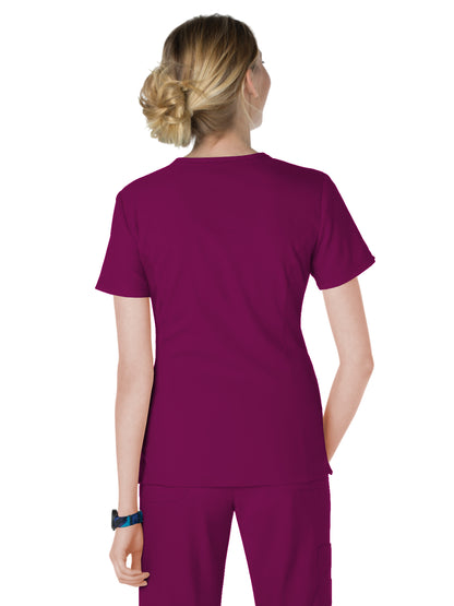 Women's 4-Pocket Zipper Neck Serenity Scrub Top - 317 - Wine