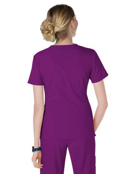 Women's 4-Pocket Zipper Neck Serenity Scrub Top - 317 - Grape