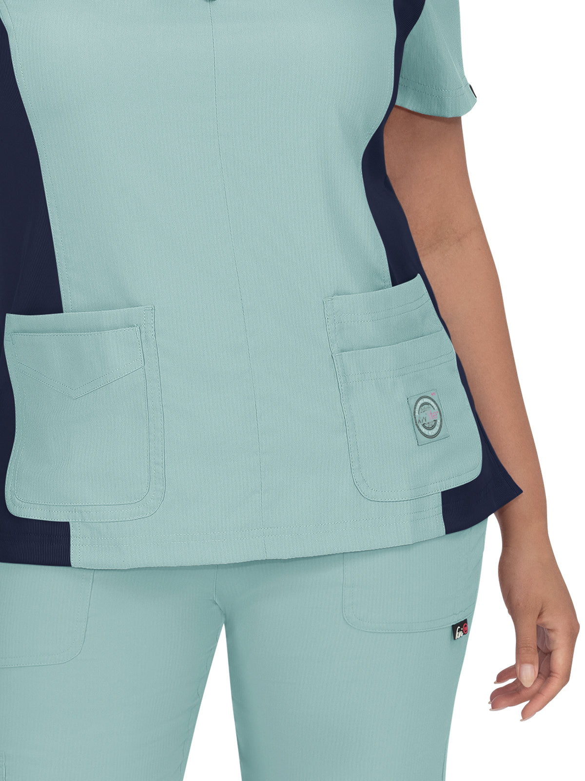 Women's 4-Pocket Zipper Neck Serenity Scrub Top - 317 - Sage