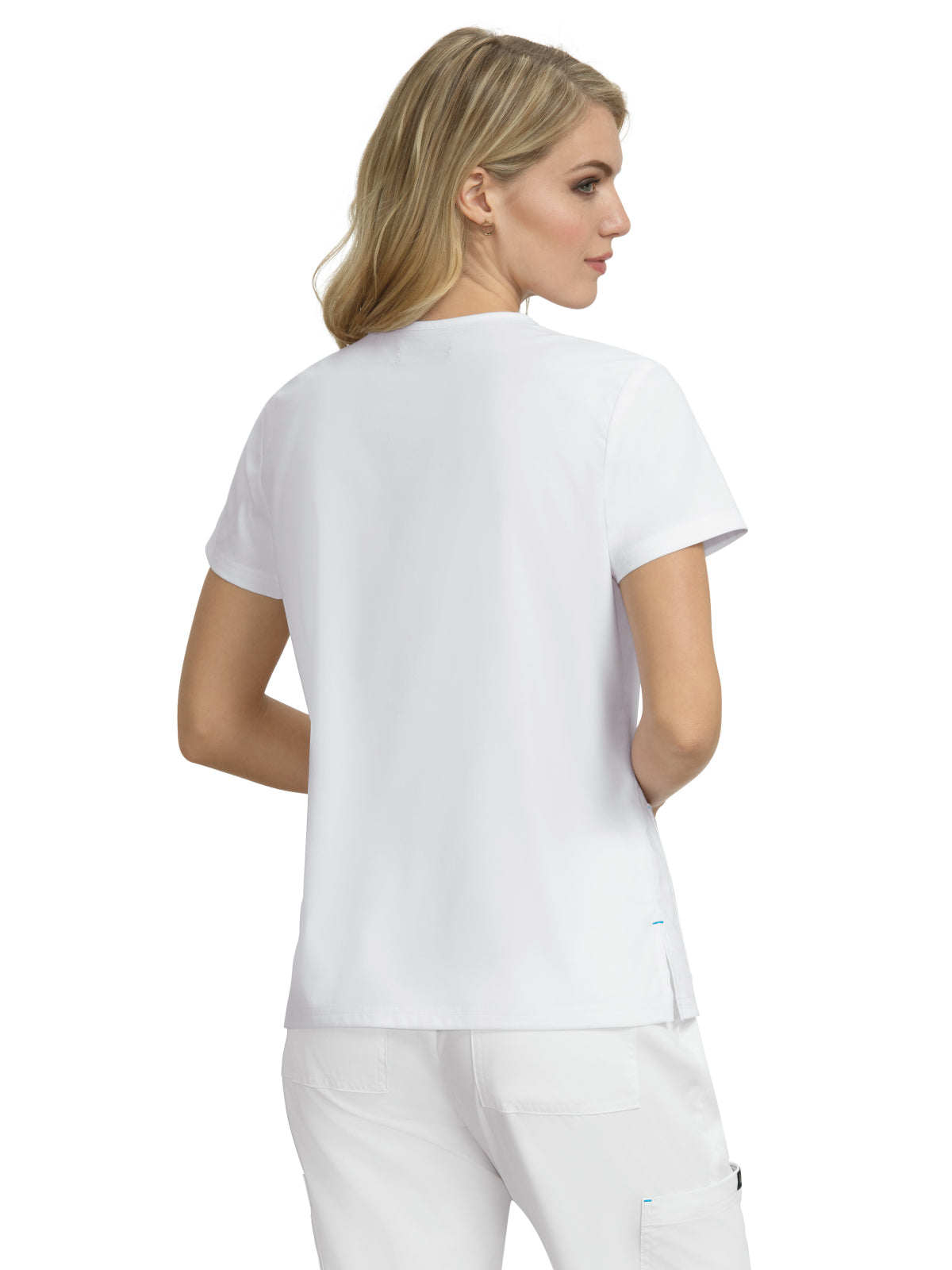 Women's 4-Pocket Stretch V-Neck Becca Scrub Top - 373 - White