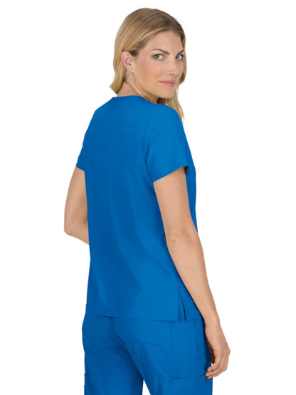 Women's 4-Pocket Stretch V-Neck Becca Scrub Top - 373 - Royal Blue