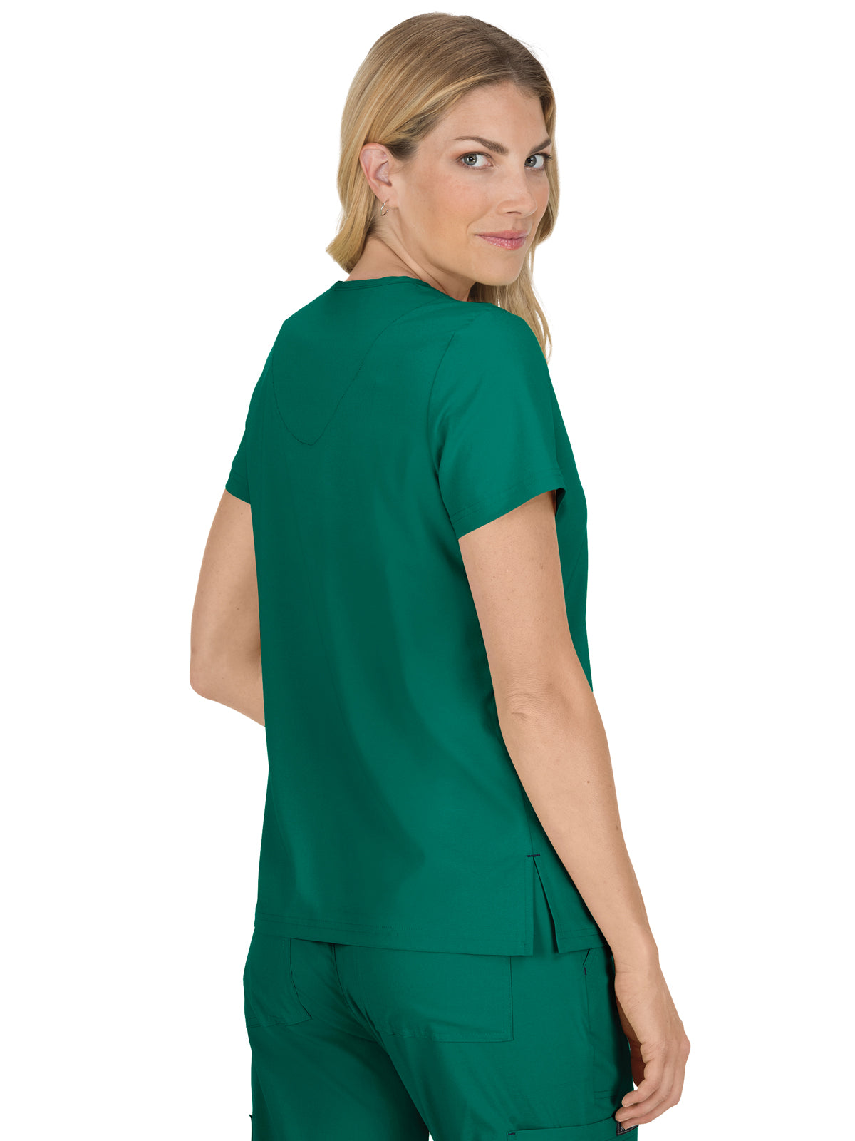 Women's 4-Pocket Stretch V-Neck Becca Scrub Top - 373 - Hunter