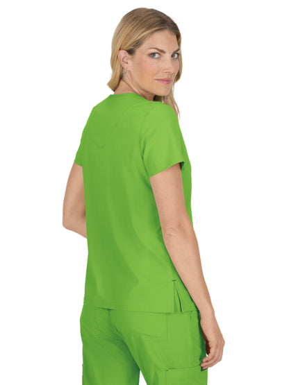 Women's 4-Pocket Stretch V-Neck Becca Scrub Top - 373 - Green Tea