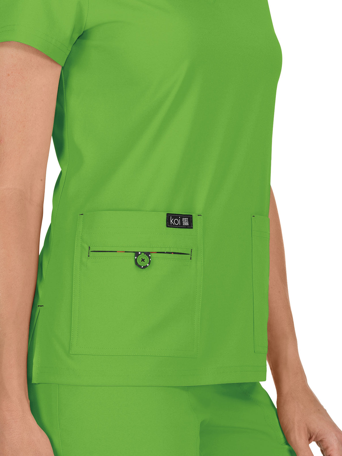 Women's 4-Pocket Stretch V-Neck Becca Scrub Top - 373 - Green Tea