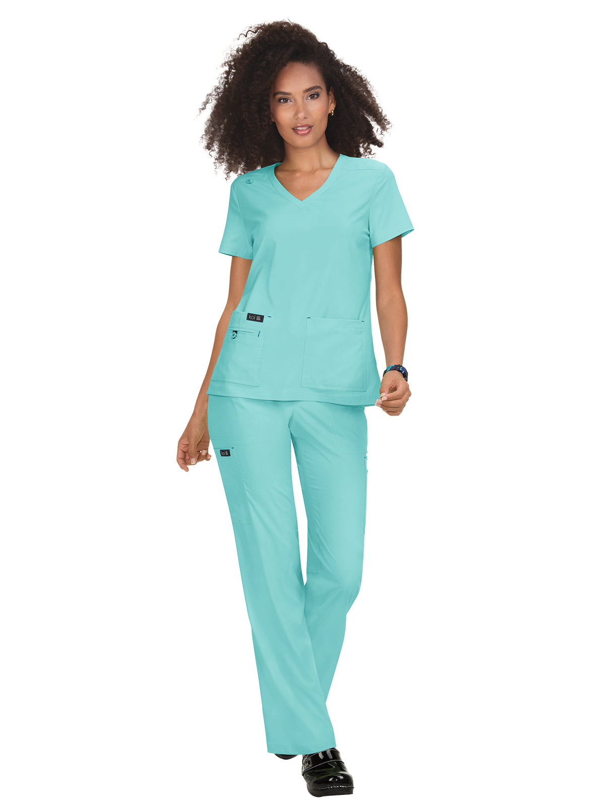 Women's 4-Pocket Stretch V-Neck Becca Scrub Top - 373 - Fresh Mint