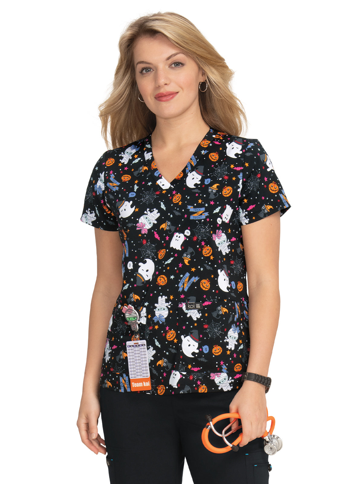 Women's Athletic-Inspired, Breathable Mesh Leslie Scrub Top - 384PR - Boo's Snooze