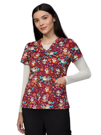 Women's Two-Pocket Athletic-Inspired, Breathable Mesh Leslie Top - 384PR - Chipmunks