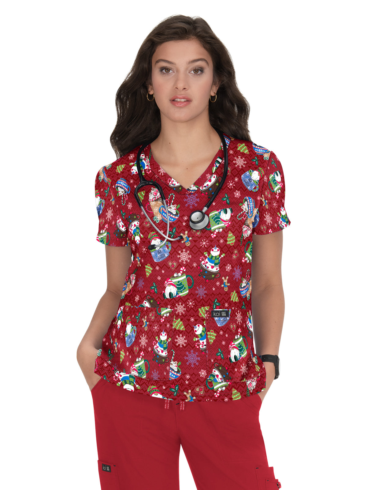 Women's Athletic-Inspired, Breathable Mesh Leslie Scrub Top - 384PR - Frothy