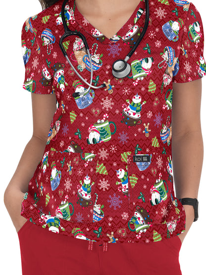 Women's Athletic-Inspired, Breathable Mesh Leslie Scrub Top - 384PR - Frothy